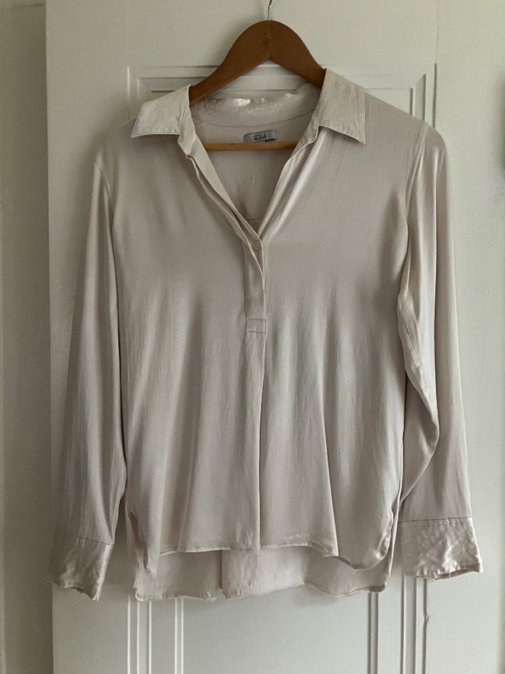 Rails Nissa Ivory Satin Button Front Blouse